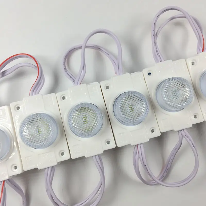500 шт./лот 2 Вт 3030 светодиодный модуль системы впрыска с объективом DC12V 160lm высокой