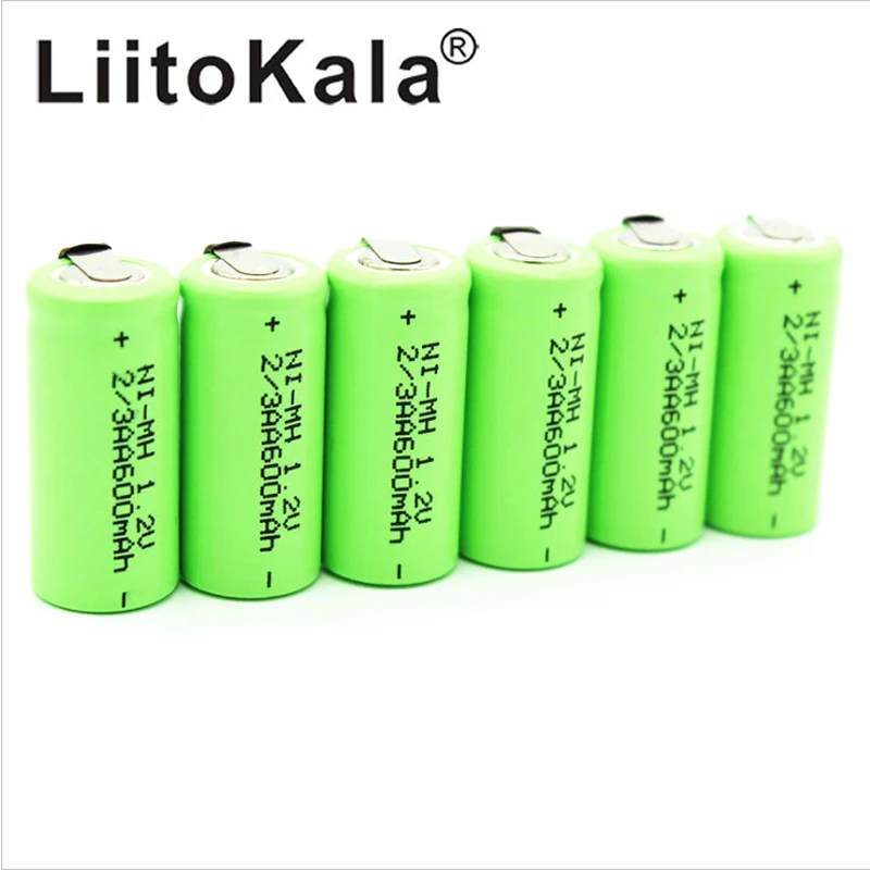 LiitoKala 2/3AA Ni-MH аккумулятор AA 1 2 В 600 мАч аккумуляторная батарея с Pins | Электроника