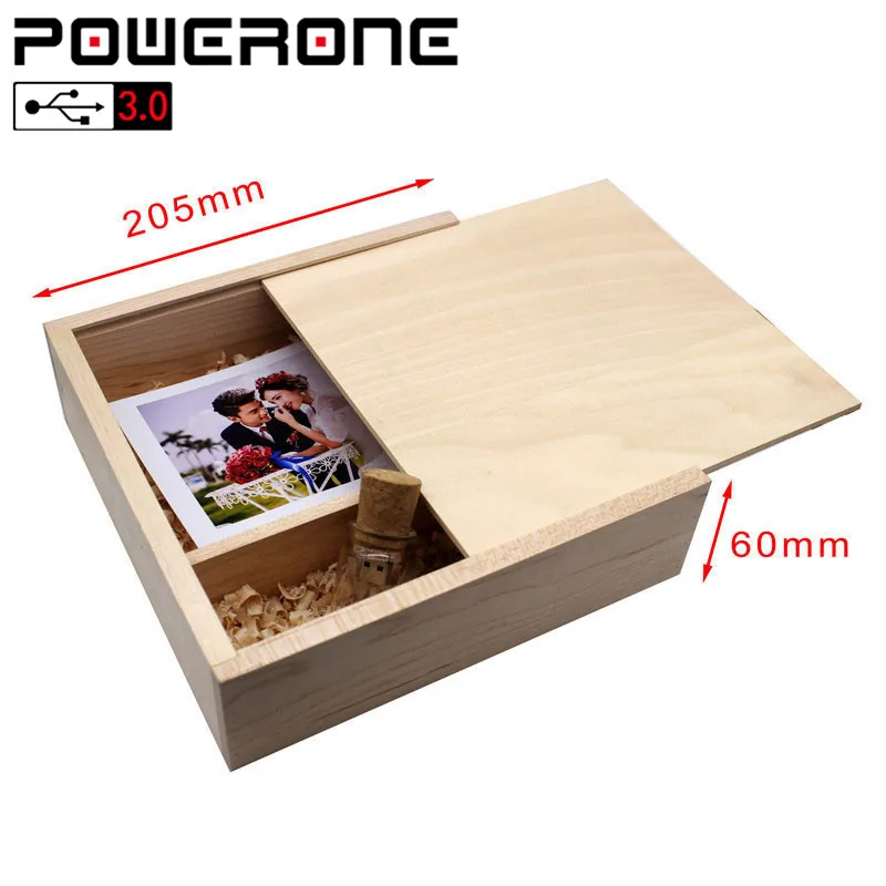 Powerone USB 3,0 205*205*60 мм, фотоальбом деревянный USB+ коробка usb флэш-накопитель Флешка 8 ГБ 16 ГБ 32 ГБ 64 Гб Пользовательский логотип фотография подарок