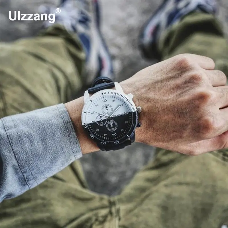 Hot Ulzzang New Sport Running 3 Eyes Soft Rubber Quartz Wristwatches Wrist Watch for Men Male Boy Students | Наручные часы