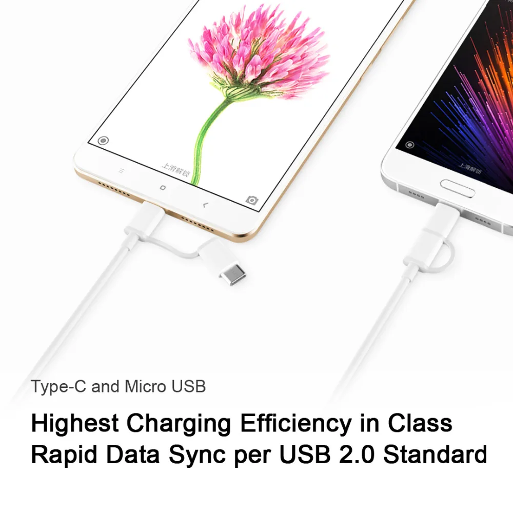 Оригинальный кабель ZMI 2 в 1 Micro USB Type-C для быстрой зарядки и синхронизации данных