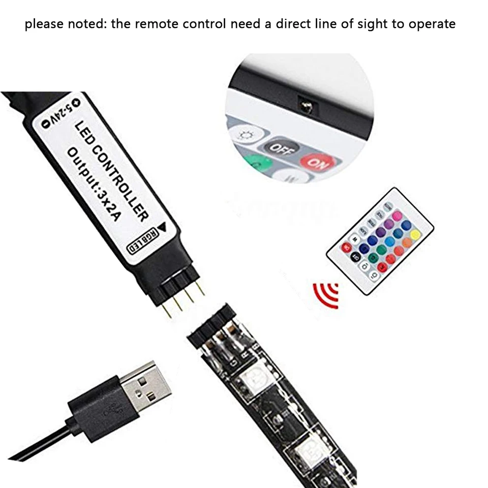 Rgb Светодиодная лента 12/5/24 в USB ИК Радиочастотный пульт дистанционного управления