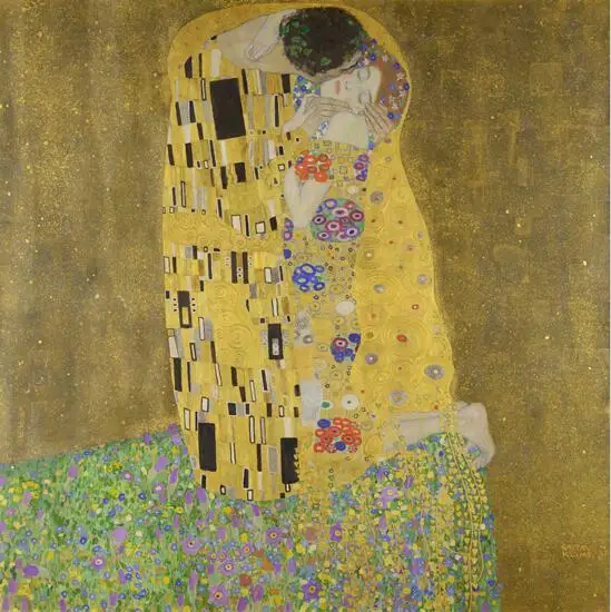 Большой размер Gustav Klimt Kiss настенные художественные плакаты и принты Gustav Klimt Kiss всемирно известные картины на холсте для гостиной стены - Цвет: PC7099A