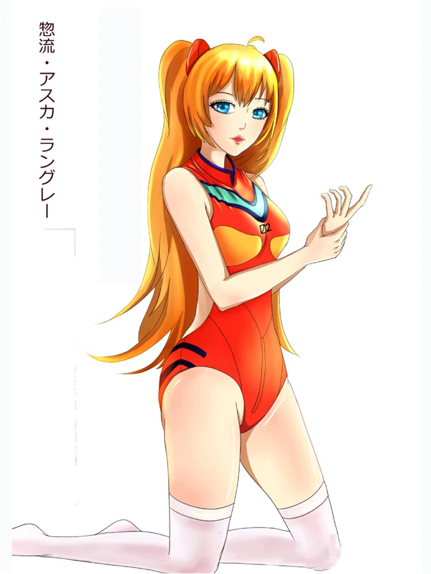 Сексуальные аниме Аска Лэнгли сорью (Evangelion EVA купальник с открытой спиной одежда