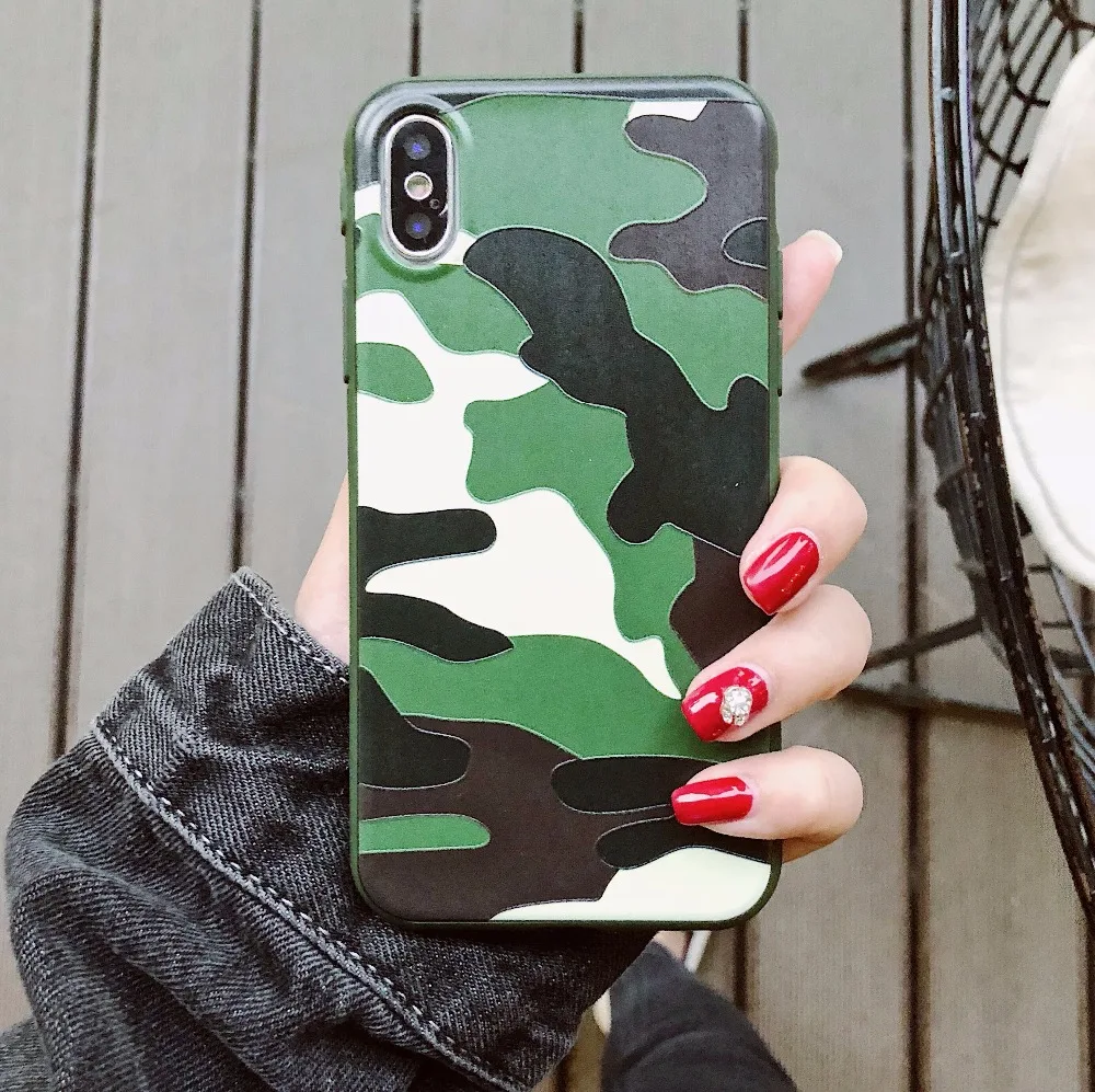 Мраморный Camo чехол для телефона iphone X 6 S 7 8 плюс армия камуфляж Camoufl сращивания