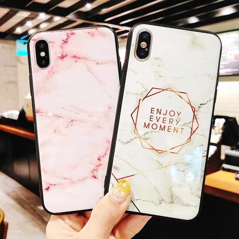 Роспись Мрамор розы чехол для телефона Apple iPhone X 8 7 6s 6 Plus Сияющий Глянцевая задняя