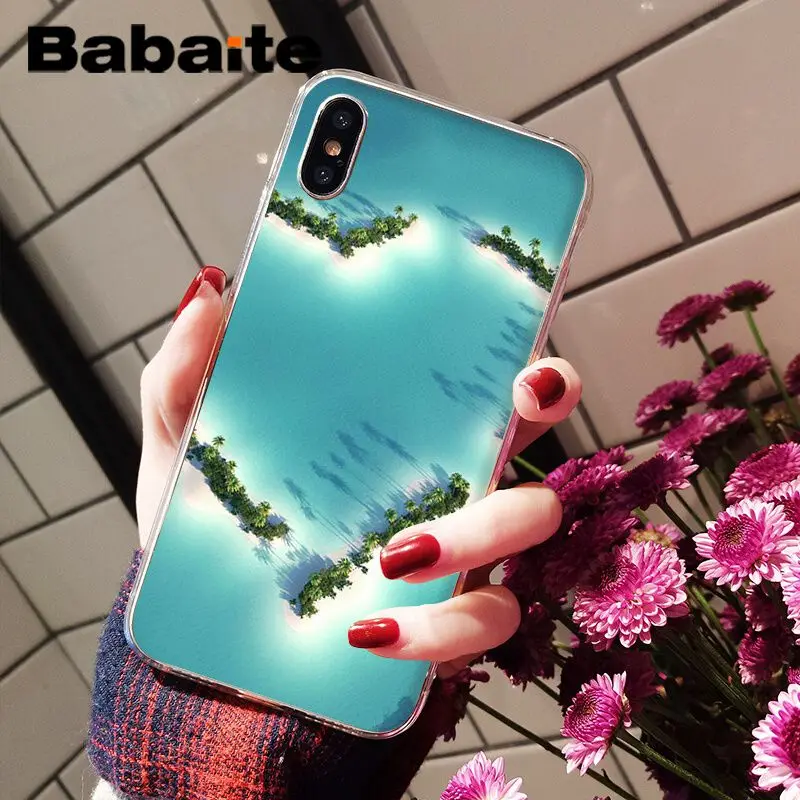 Babaite летний пляжный прозрачный мягкий силиконовый чехол из ТПУ для iPhone 8 7 6 6S Plus 5 5S