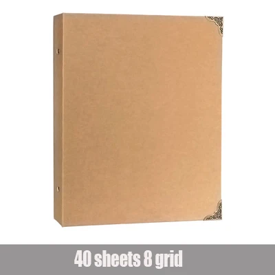 blank 8 grid 640 шт крафт-бумажная Обложка для билетов, купюр, карт, Полароид, для хранения фотографий, памятная монета, печать, банкноты, коллекция денег, альбом - Цвет: blank 8 grid