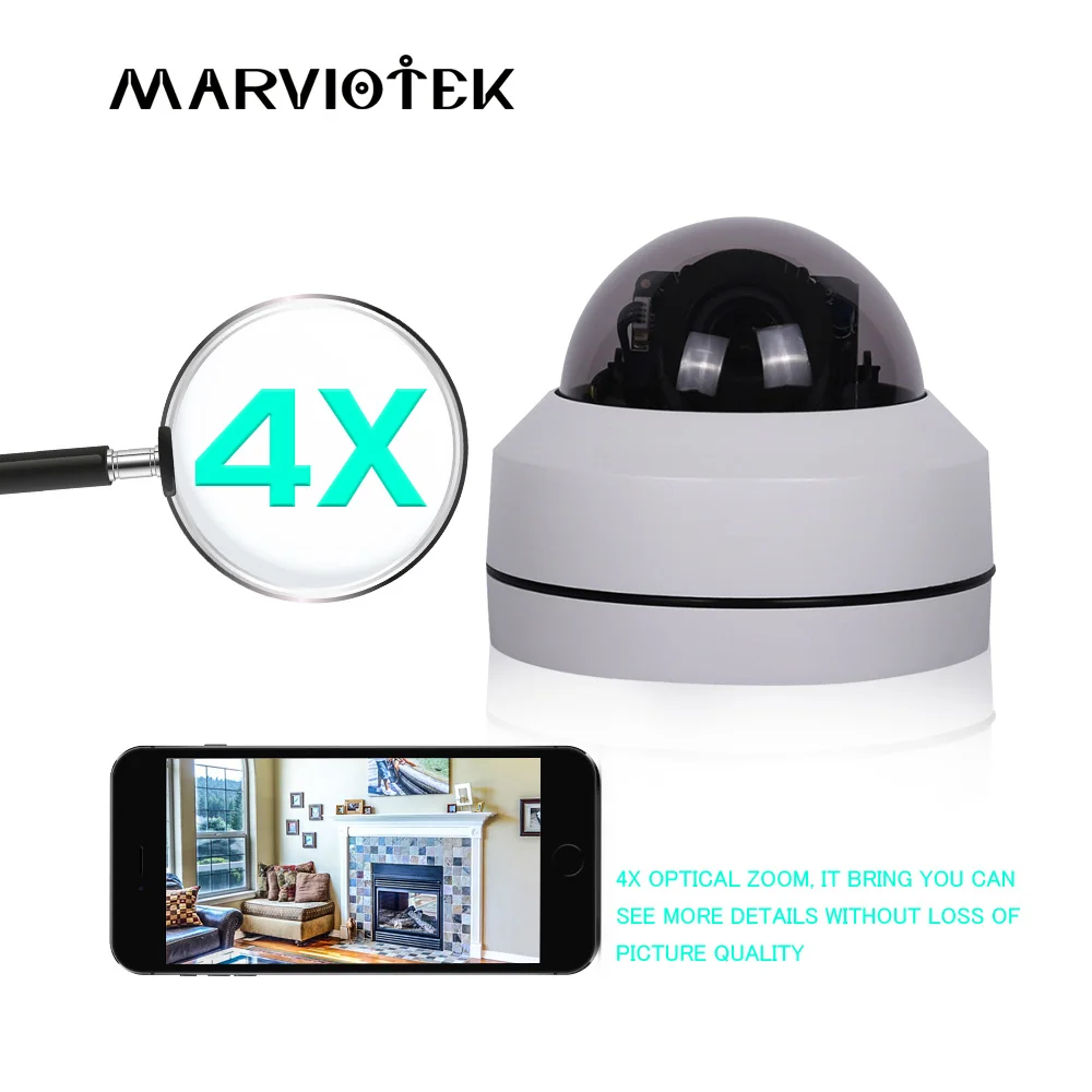 Купольная видеокамера ptz mini camera s HD Onvif 4X оптический зум домашняя камера
