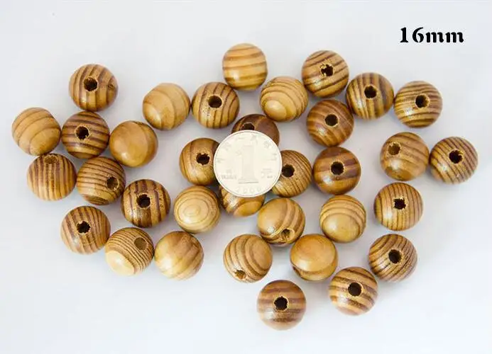 Сосновые деревянные бусины отличного качества натуральные круглые DIY для