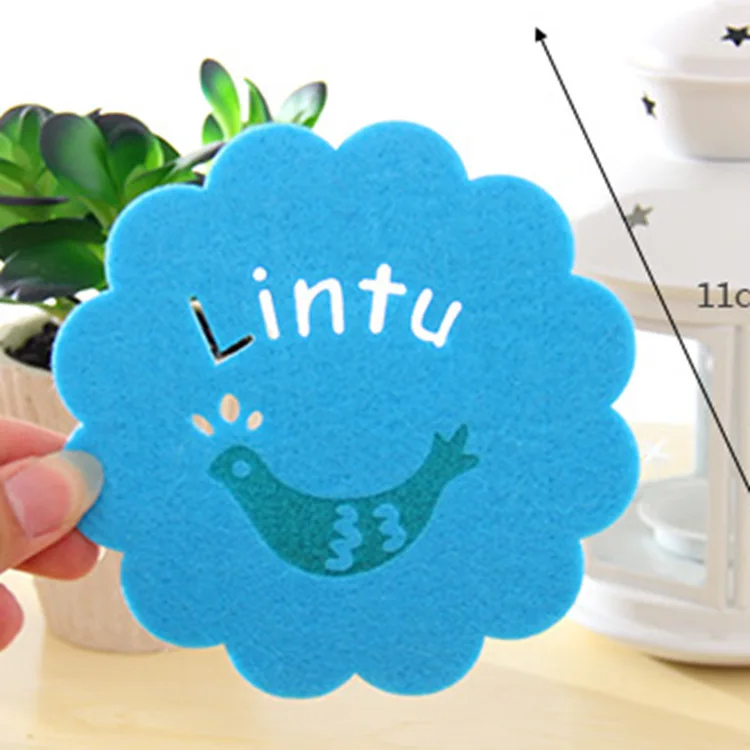 2 шт. сплошной цвет чашки Pad Teacup окрашенные мягкие не деформации войлочные