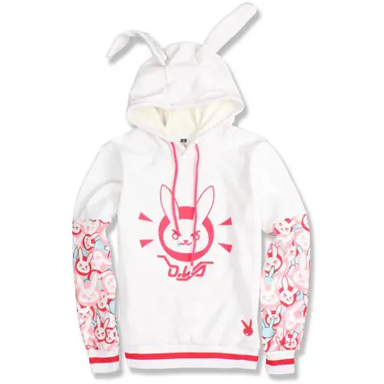[Сток] Игра OW Rabbit D. VA DVA Kawaii Лолита косплей худи из хлопкового флиса куртка пуловер Новинка