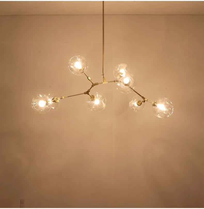Современная молекула Подвесная лампа люстра блеск led hanglamp черный Лофт промышленный Декор стекло пузырь люстра лампа светильники