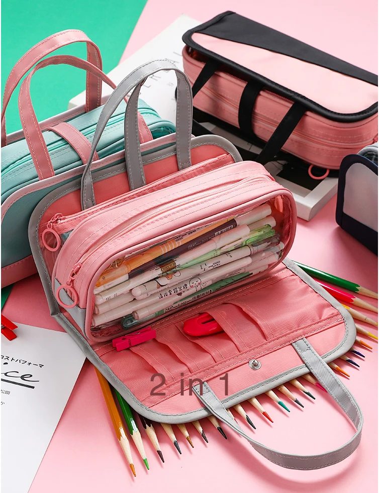 Multifunctional Pencil bag Waterproof oxford choth Detachable Pen bag For School pencil Case Cosmetic case etui wash bag