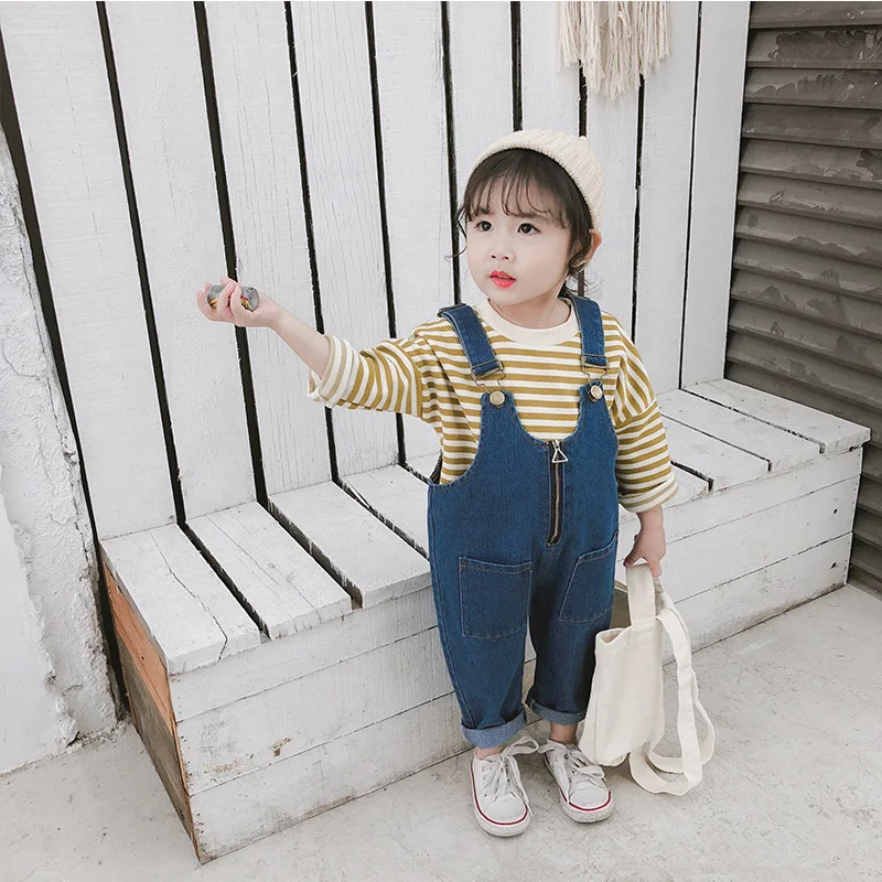 2019 г. однотонная джинсовая одежда в Корейском стиле на весну для милых девочек
