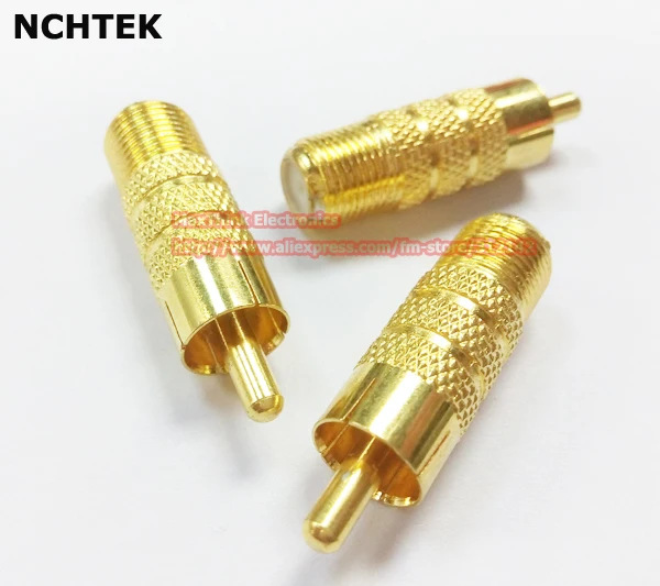 NCHTEK RCA штекер-F-тип Женский Видео золотой адаптер совершенно новый 50 шт.