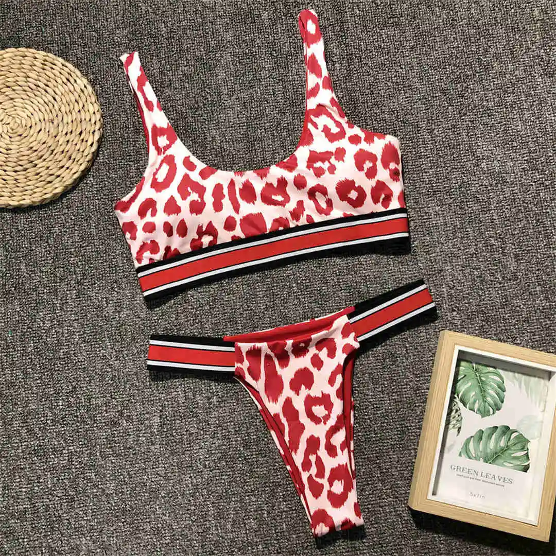 Женский купальник бикини с принтом Wild Thong комплект из двух предметов сексуальный