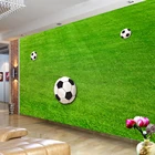 Настенные фрески на заказ, Настенные обои с зеленым газоном, футбольным полем для гостиной, спальни, современное 3d-настенное украшение