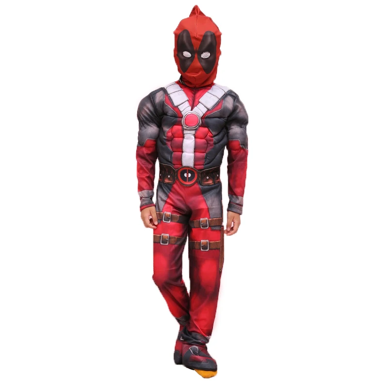 Новое поступление Deluxe Boy Marvel Дэдпул Костюм Детский Muscle Movie Halloween Orgy Party Аниме