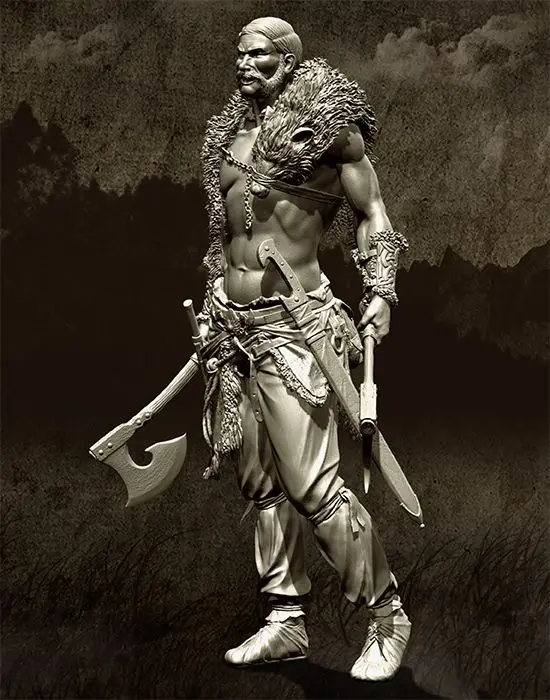 Новый несобранный набор из древней смолы 1/24 75 мм Warrior игрушки сделай сам