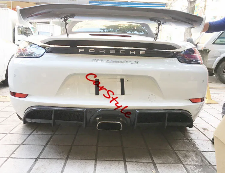 

Fit for Porsche 718 Cayman Boxster GT carbon fiber rear lip tail spoiler wing