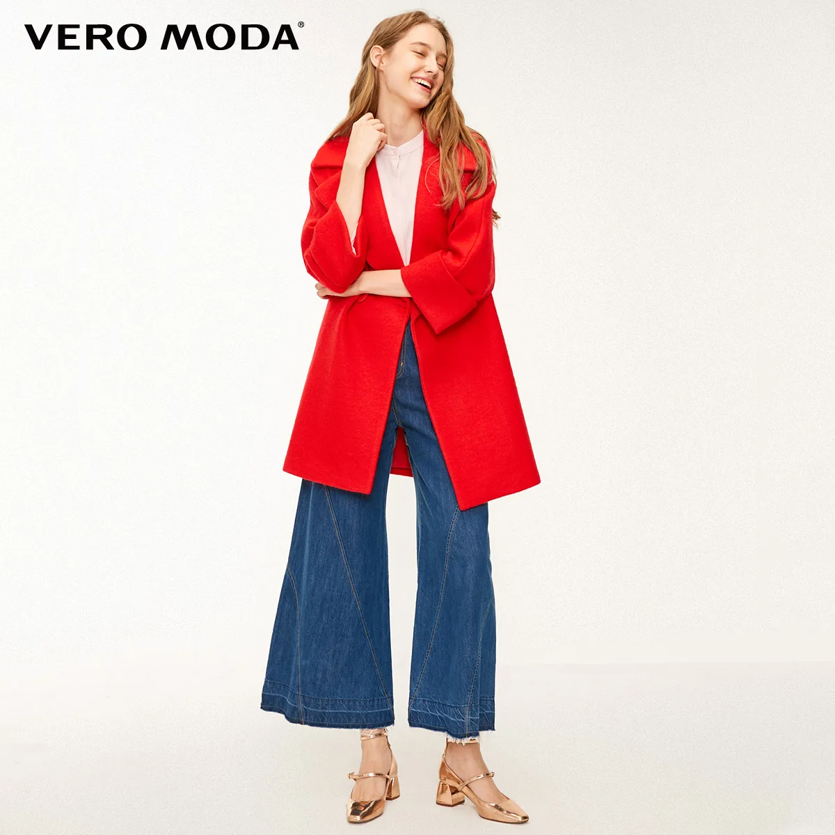 Vero Moda пальто женское парка женская зимняя куртка для женщин новое шерстяное пальто с отворотом с заниженным плечом | 318327521