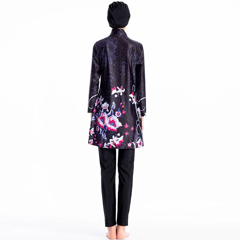 2019 Мусульманский купальник для мусульман с принтом купальный костюм женщин