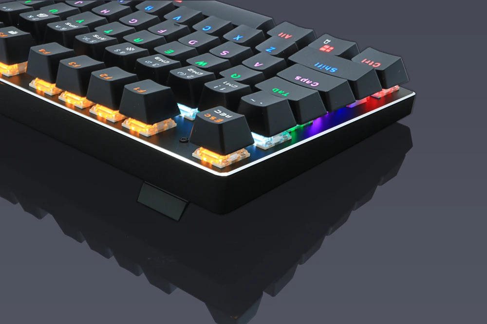 Игровая механическая клавиатура синий красный переключатель 87key Anti-ghosting RGB/Mix с подсветкой светодиодный USB RU/US Проводная клавиатура для геймера ПК ноутбука