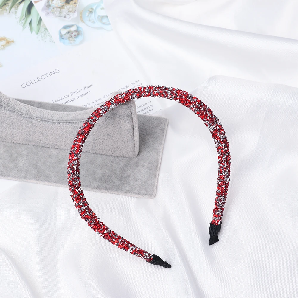 Fashion Rhinestone Hairband Women Full Diamond Super Flash double Crystal Side Hair Band Headband Hair Accessories