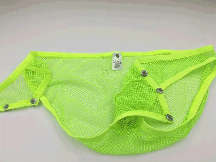 Мужские сетчатые трусы брифы черные дышащие прозрачные слипы с металлической пряжкой сексуальное нижнее