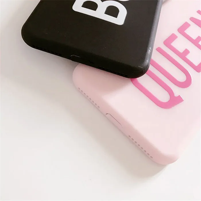 Чехол для телефона с надписью QUEEN &amp BOSS пары iphone женский 6 6S 7 8 Plus чехол X Тонкий