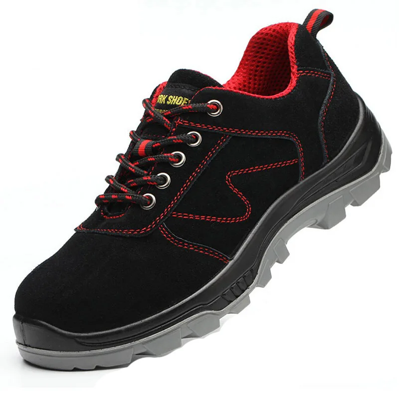 Steel Toe Safety Shoes Men Breathable Mesh Industrial &amp Construction Puncture Proof Work Protective Foot wear electrician | Обувь