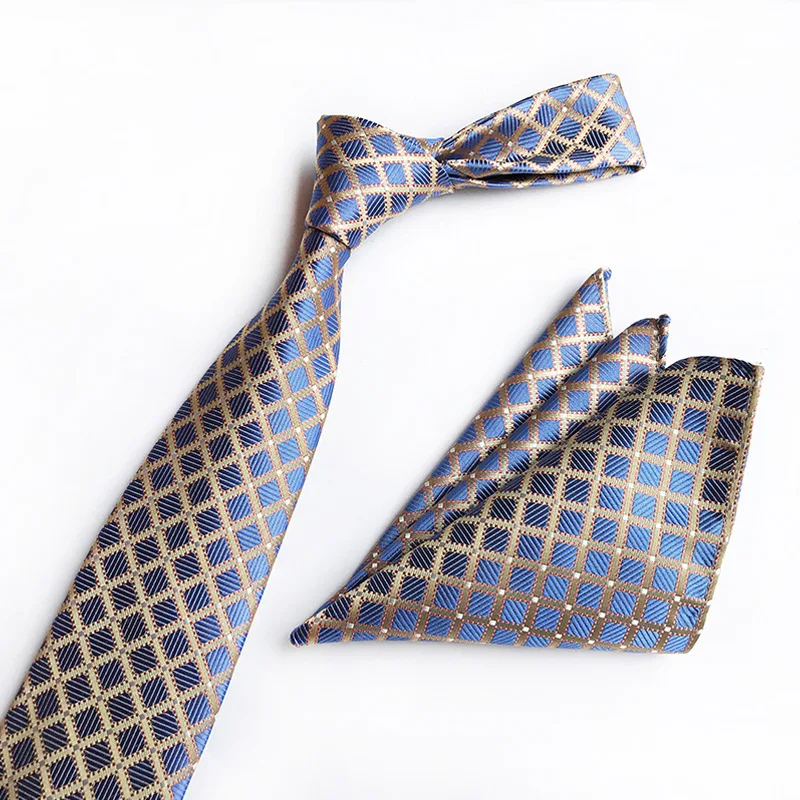 Мужской свадебный комплект из галстука и носового платка с цветочным узором |