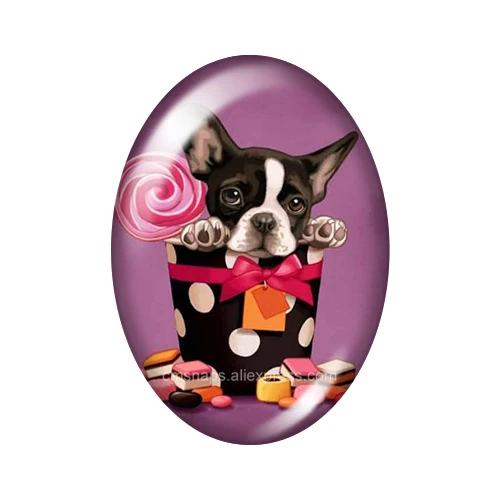 F Lovely Dogs Love pets 13x18 мм/18x25 мм/30x40 мм овальные фото стекло кабошон демонстрационная плоская задняя часть делает результаты TB0013 - Цвет: F