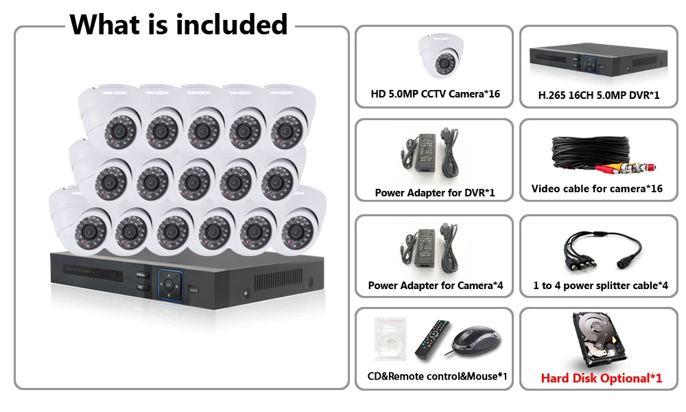 H.265+ 5MP Ultra HD 16CH DVR домашняя система видеонаблюдения 16 шт. Крытый Открытый 5MP EXIR камера ночного видения комплект видеонаблюдения
