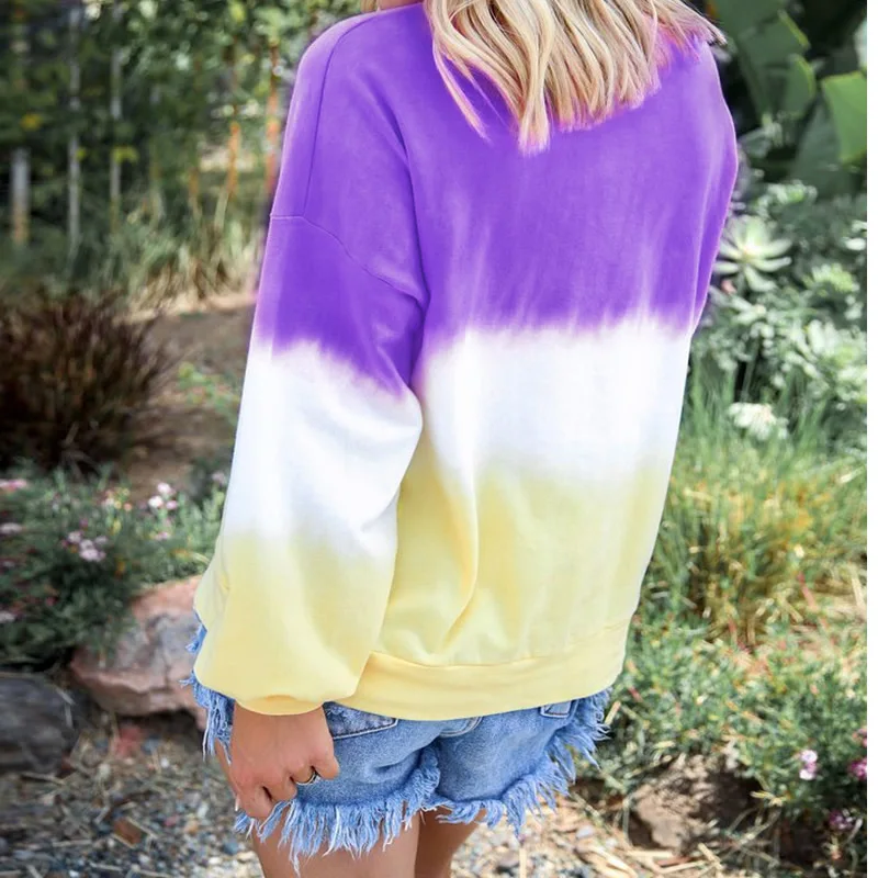 Women Sweatshirts 2019 Fashion Womens Contract Colors Loose Patchwork Female Casual Outwear Long Sleeve | Женская одежда