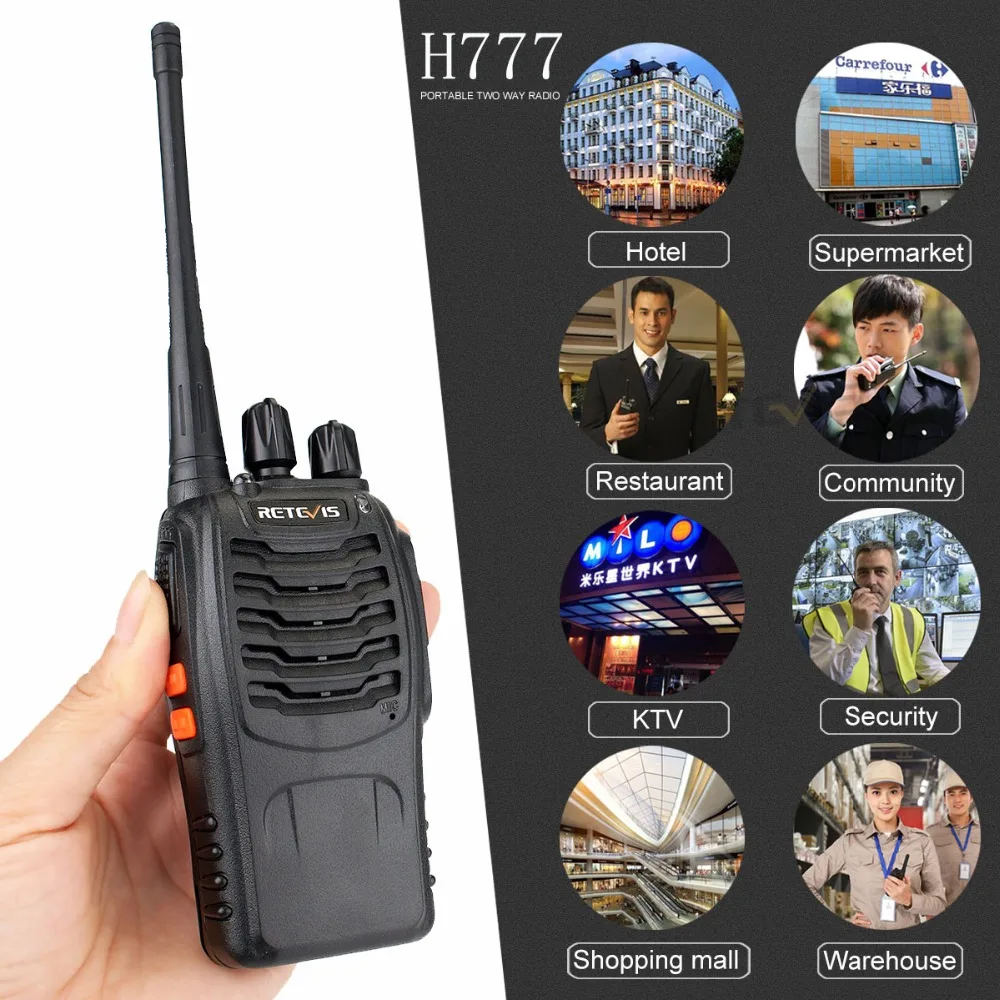 20 шт рация Retevis H-777/H777 UHF 400-470MHz портативная двухсторонняя рация рации для ресторана/отеля