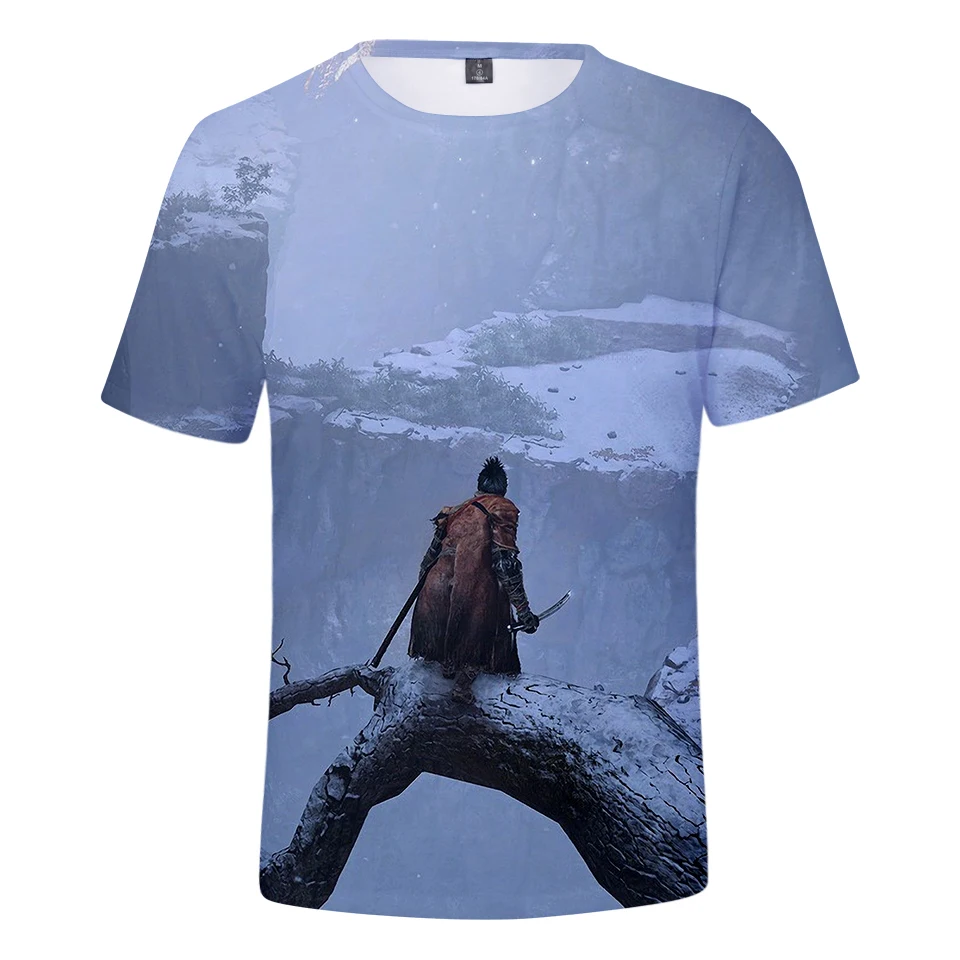 SEKIRO/футболка с 3D принтом Shadows Die Twice для мальчиков и девочек летние модные удобные