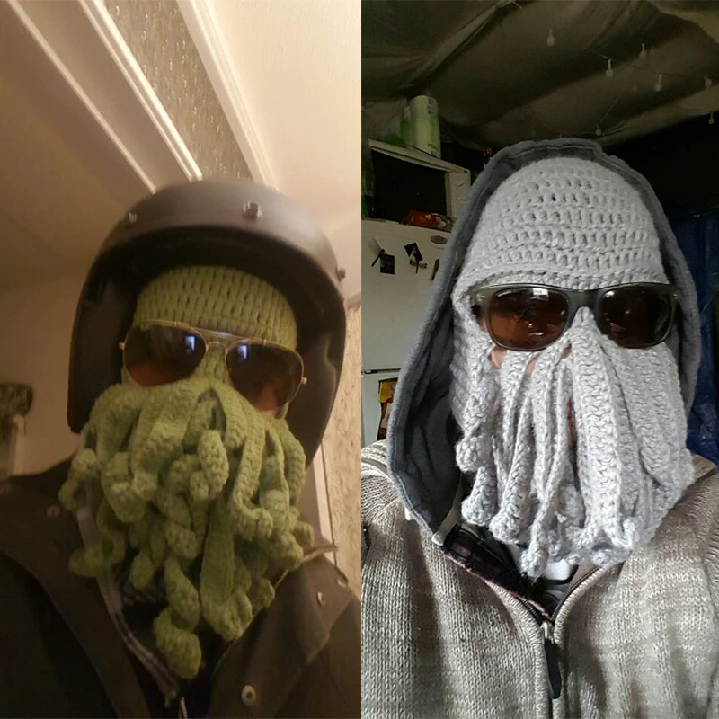 FDBRO велосипедные маски Octopus Смешные щупальца Cthulhu вязаная шапочка Лыжная Кепка