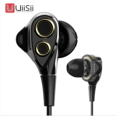black UIISII BA-T8S 2DD+ 1BA 6 дисков гибридная технология Наушники Hi-Fi шумоизоляция стерео с микрофоном Монитор гарнитура оригинальная коробка - Цвет: black