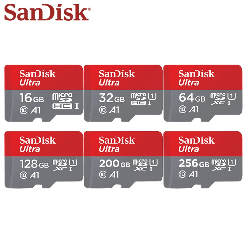 Оригинальный двойной флеш накопитель SanDisk Ultra микро sd 128 ГБ 256 карты высокой