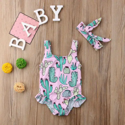 

2019 New Newborn Baby Kids Girl Swimsuit Kids Swimwear Little Children One-piece Bikini Beachwear Summer Clothes Beachwear