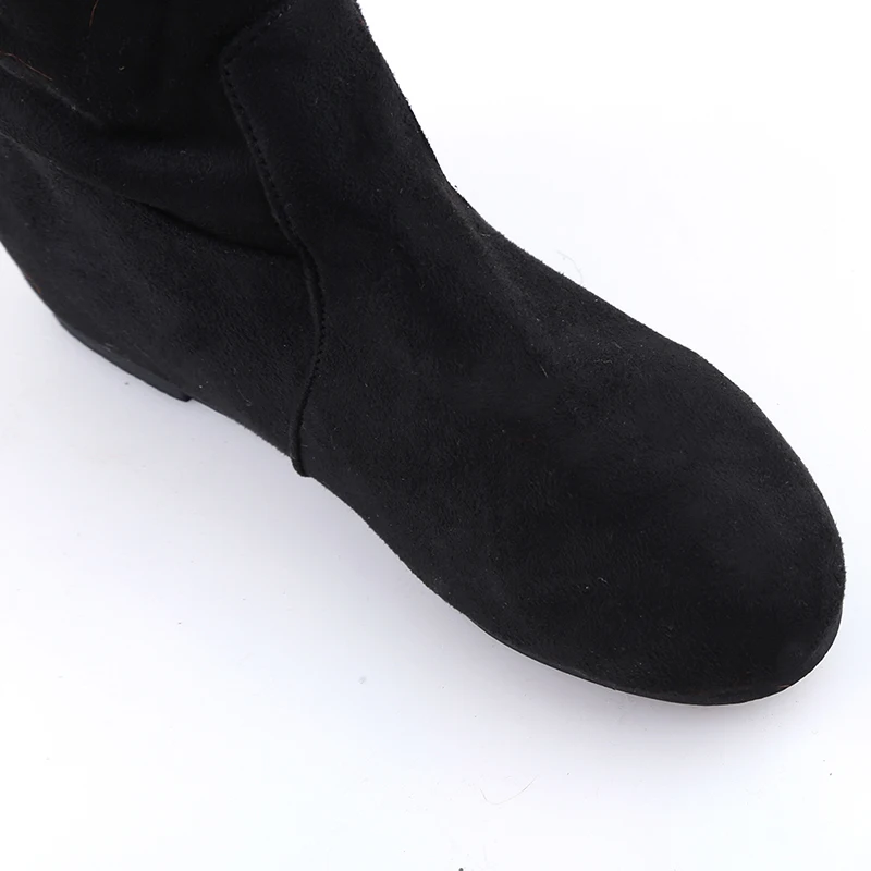 Женские сапоги Осень зима модные увеличивающие рост леопардовой расцветки