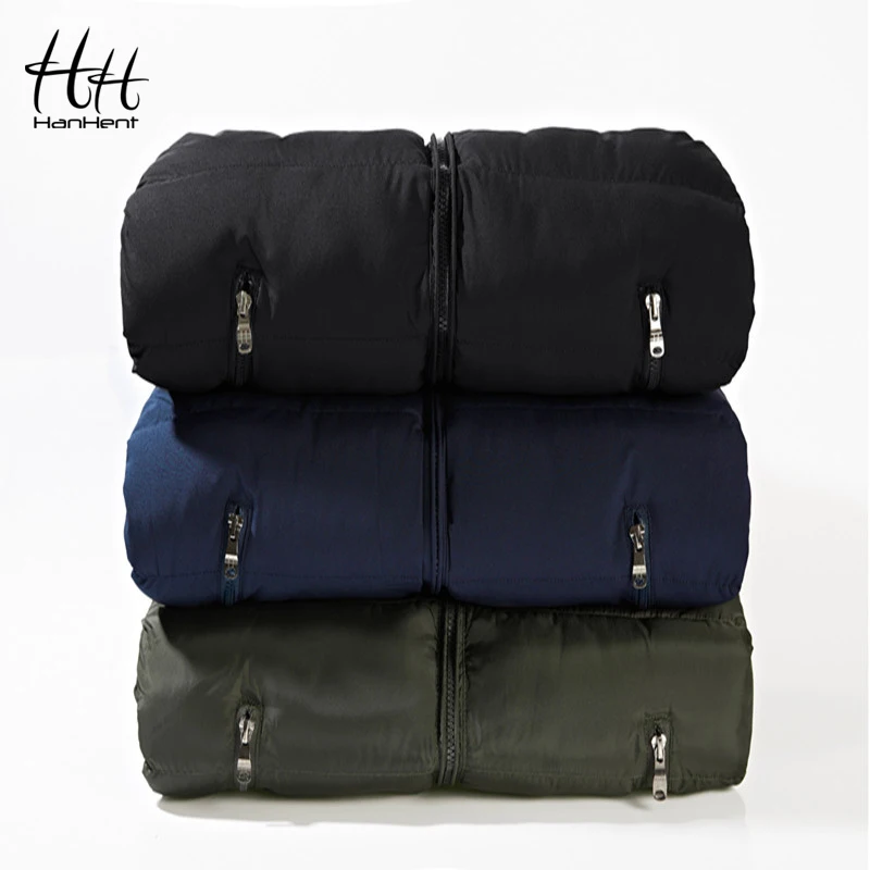 HanHent Мода Стенд жилет с воротником для мужчин Тонкий толстые теплые зимние Bodywarmer