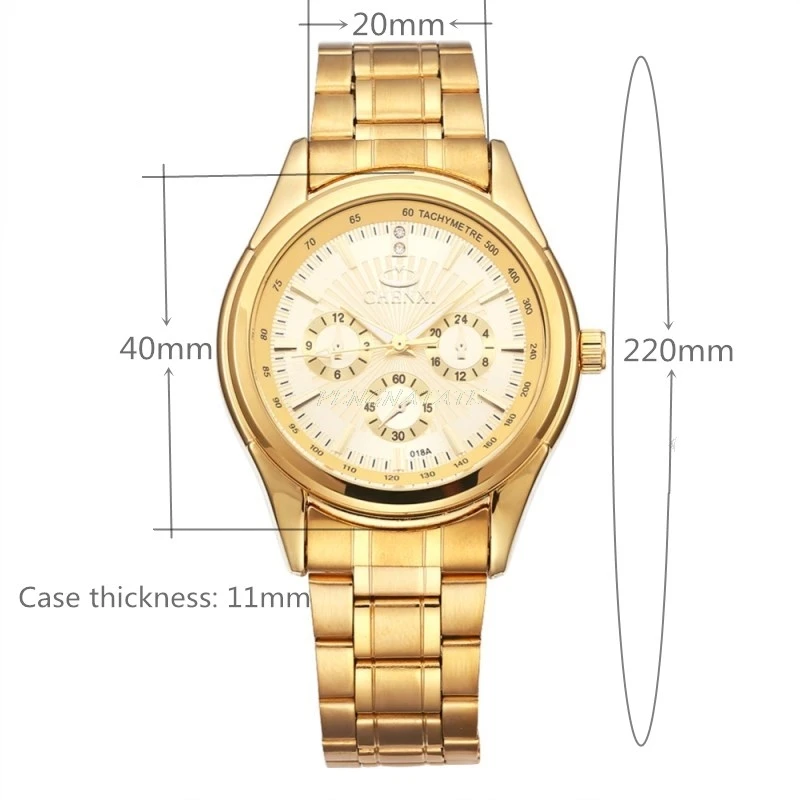 CHENXI Full Gold Watch Mens Watches Top Brand Luxury Waterproof Quartz watch Steel Wrist for Men relojes hombre PENGNATATE|watch brand men|watch