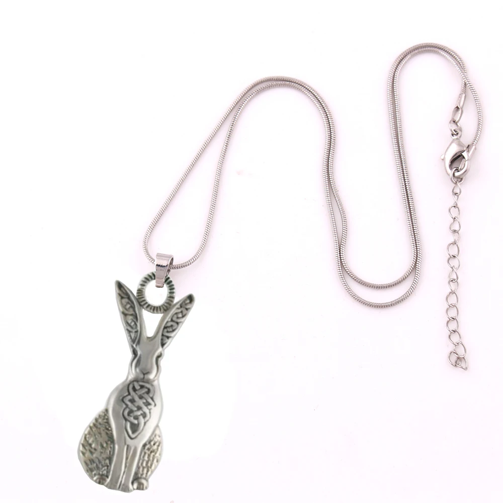 Новое поступление античное серебряное Очаровательное ожерелье Wicca Hare кулон