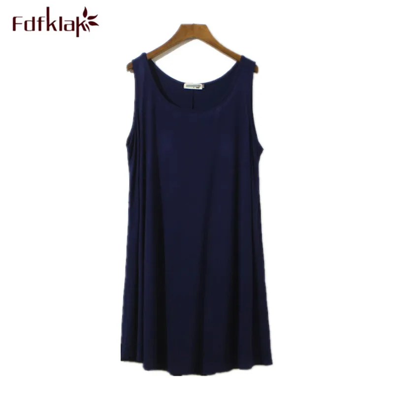 

Fdfklak Plus size nightgown women sleeveless sexy cotton nightdress short summer night dress female sleepwear nightshirt 9 color