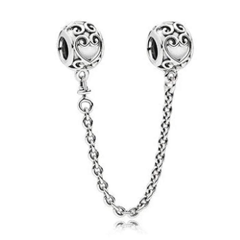 vintage heart Новинка, модный серебряный, розовый, золотой, Микки, Минни, Бабочка, безопасная цепочка, талисманы, подходят к оригиналу Pandora, браслет из бисера для женщин, Шарм - Цвет: vintage heart