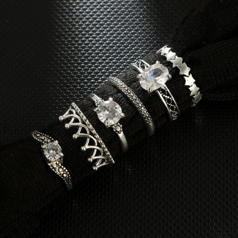 Кольцо docona в богемном стиле с короной и звездами для женщин кольца на середину