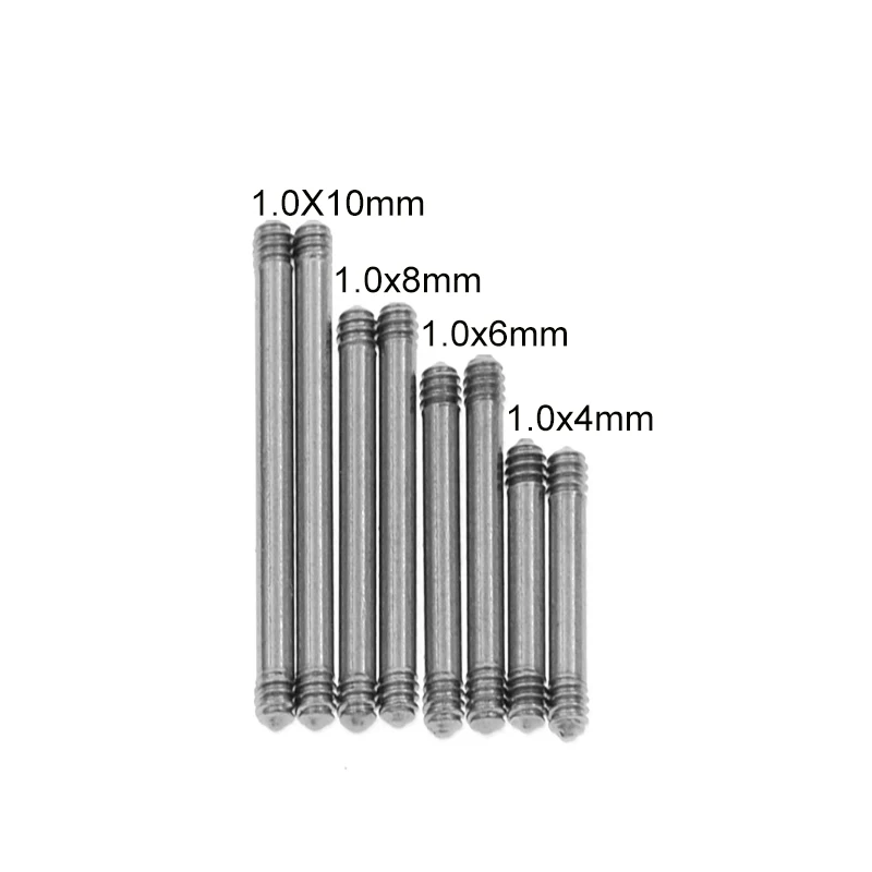 1.0x10 10 шт., 18 г, стальная пирсинговая прямая штанга, часть, Резьбовая головка 16 г, 14 г для губ, бровей, носа, серьги для пирсинга - Окраска металла: 1.0x10